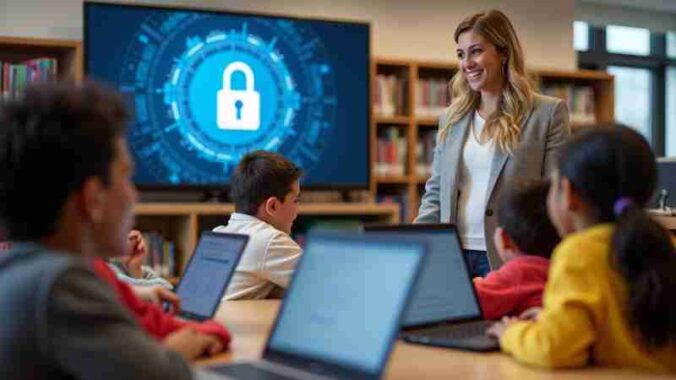 200 Million For Cybersecurity In K-12 Libraries, Concept art for illustrative purpose, tags: verbesserung der cybersicherheit - Monok